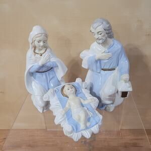 Paper Mache Nativity Christmas figures JESUS MARY JOSEPH 7" Made in Japan Vtg